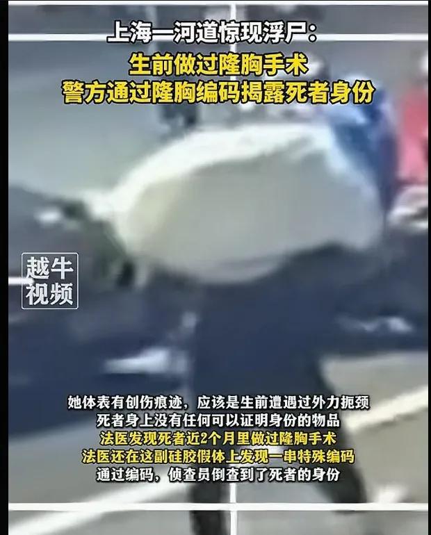 上海一河道惊现浮尸死者身份曝光生前隆过胸更多内情曝光(图2)